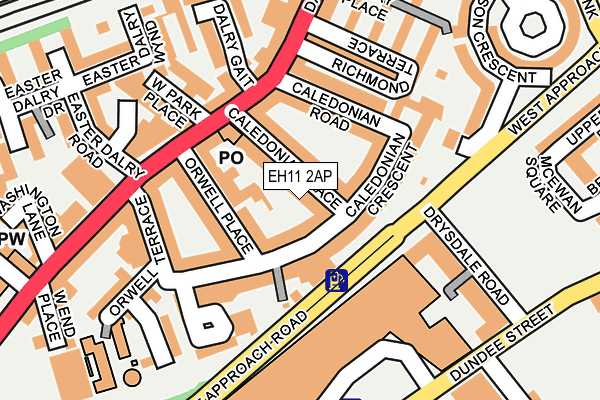 EH11 2AP map - OS OpenMap – Local (Ordnance Survey)