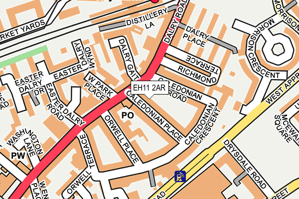 EH11 2AR map - OS OpenMap – Local (Ordnance Survey)