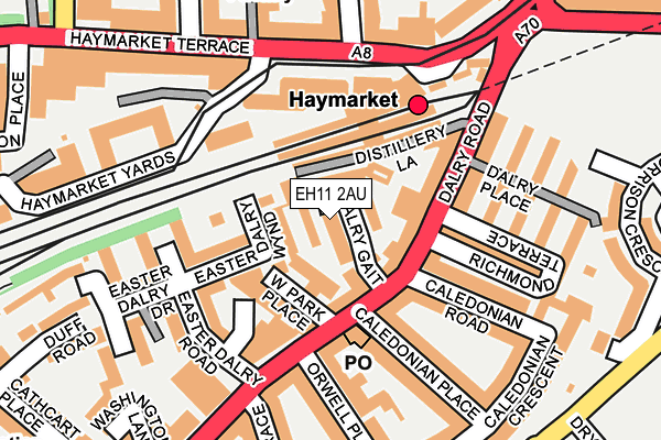 EH11 2AU map - OS OpenMap – Local (Ordnance Survey)