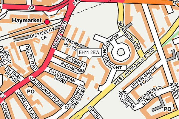 EH11 2BW map - OS OpenMap – Local (Ordnance Survey)