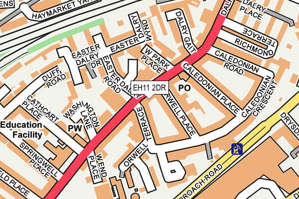 EH11 2DR map - OS OpenMap – Local (Ordnance Survey)