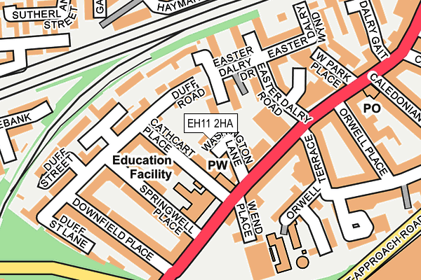 EH11 2HA map - OS OpenMap – Local (Ordnance Survey)