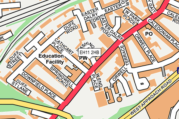 EH11 2HB map - OS OpenMap – Local (Ordnance Survey)