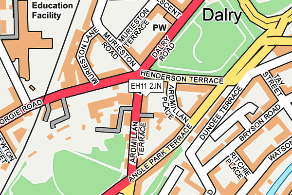 EH11 2JN map - OS OpenMap – Local (Ordnance Survey)