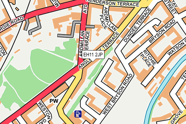 EH11 2JP map - OS OpenMap – Local (Ordnance Survey)