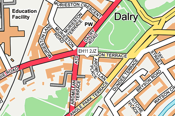 EH11 2JZ map - OS OpenMap – Local (Ordnance Survey)