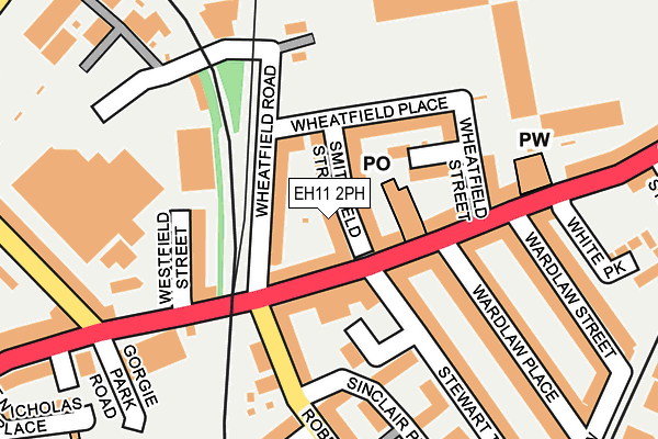 EH11 2PH map - OS OpenMap – Local (Ordnance Survey)