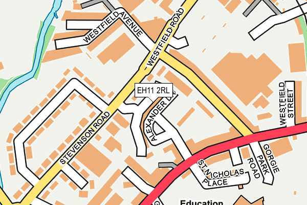 EH11 2RL map - OS OpenMap – Local (Ordnance Survey)