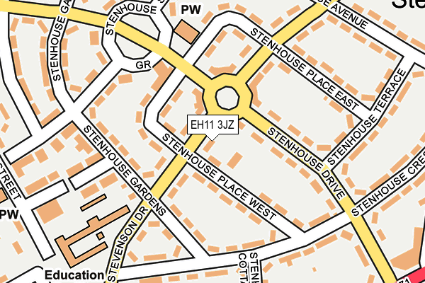 EH11 3JZ map - OS OpenMap – Local (Ordnance Survey)
