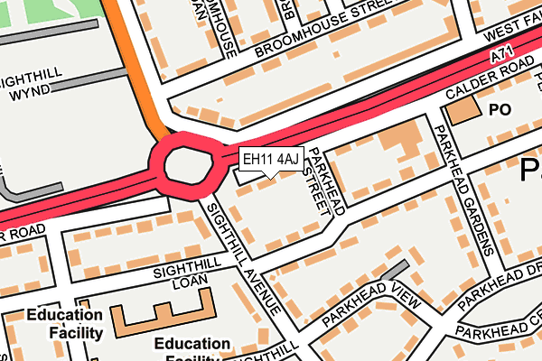 EH11 4AJ map - OS OpenMap – Local (Ordnance Survey)