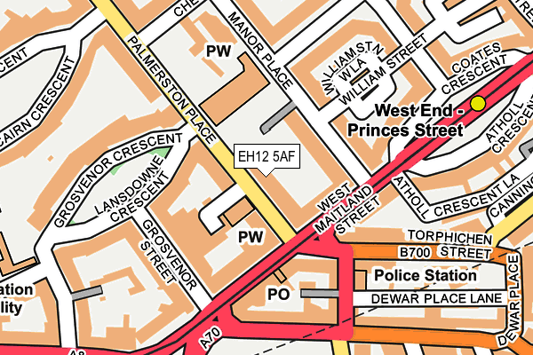 EH12 5AF map - OS OpenMap – Local (Ordnance Survey)