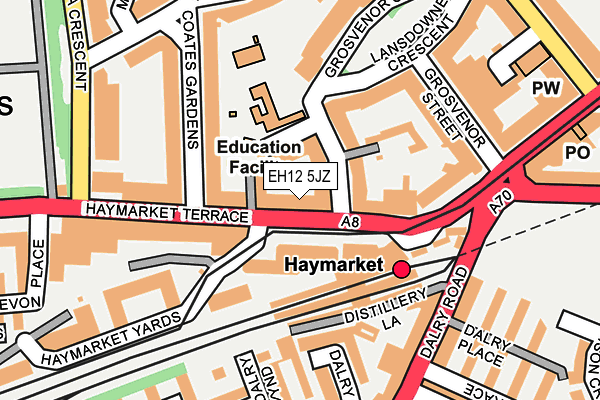 EH12 5JZ map - OS OpenMap – Local (Ordnance Survey)