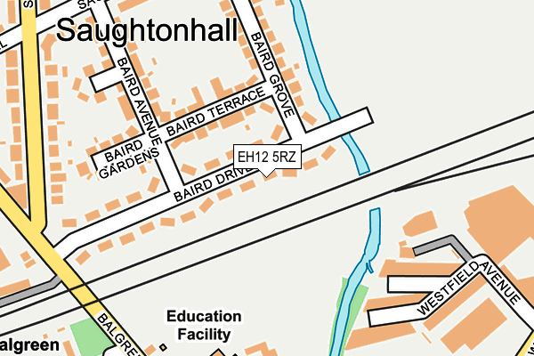 EH12 5RZ map - OS OpenMap – Local (Ordnance Survey)