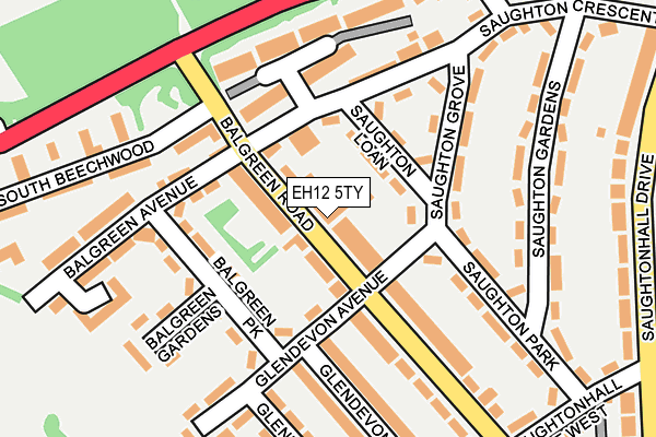 EH12 5TY map - OS OpenMap – Local (Ordnance Survey)