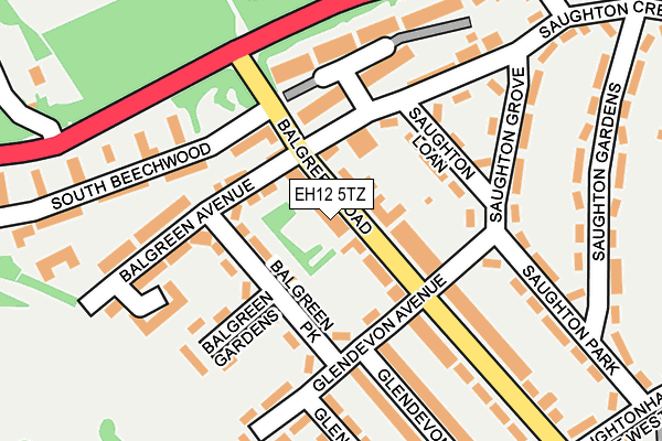 EH12 5TZ map - OS OpenMap – Local (Ordnance Survey)