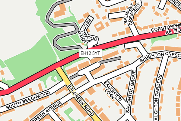 EH12 5YT map - OS OpenMap – Local (Ordnance Survey)