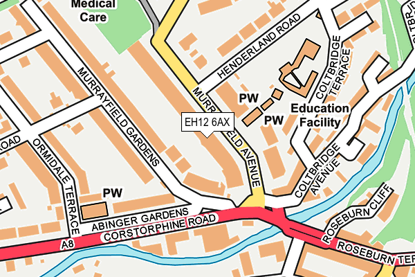 EH12 6AX map - OS OpenMap – Local (Ordnance Survey)