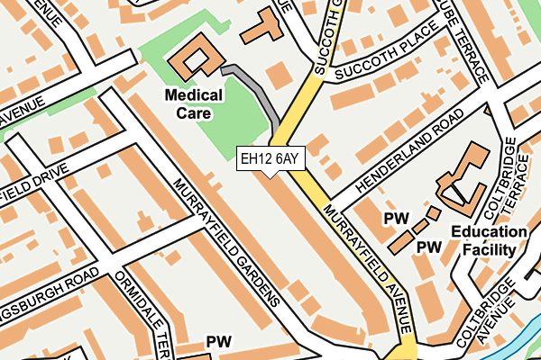 EH12 6AY map - OS OpenMap – Local (Ordnance Survey)