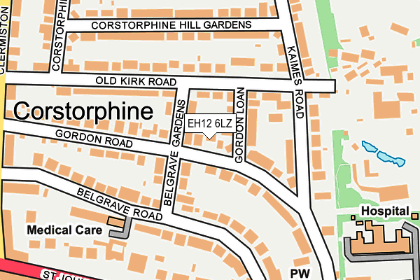 EH12 6LZ map - OS OpenMap – Local (Ordnance Survey)