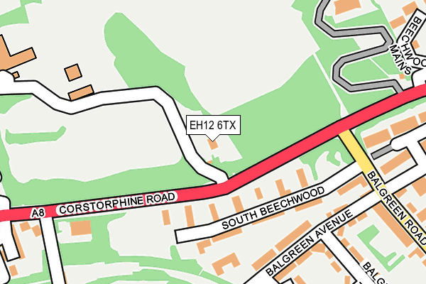 EH12 6TX map - OS OpenMap – Local (Ordnance Survey)