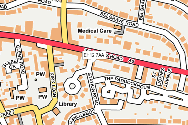 EH12 7AA map - OS OpenMap – Local (Ordnance Survey)