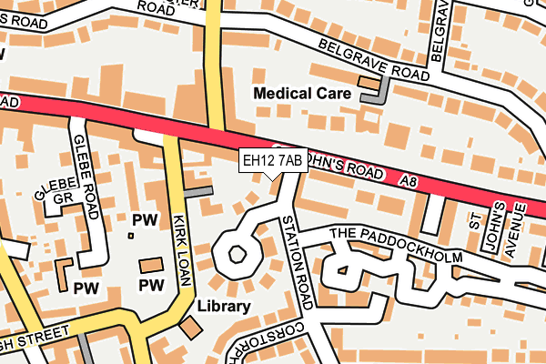 EH12 7AB map - OS OpenMap – Local (Ordnance Survey)