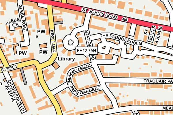 EH12 7AH map - OS OpenMap – Local (Ordnance Survey)