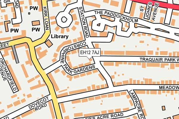 EH12 7AJ map - OS OpenMap – Local (Ordnance Survey)