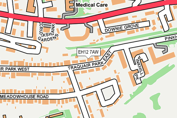 EH12 7AW map - OS OpenMap – Local (Ordnance Survey)