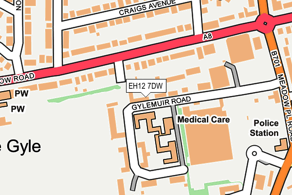 EH12 7DW map - OS OpenMap – Local (Ordnance Survey)