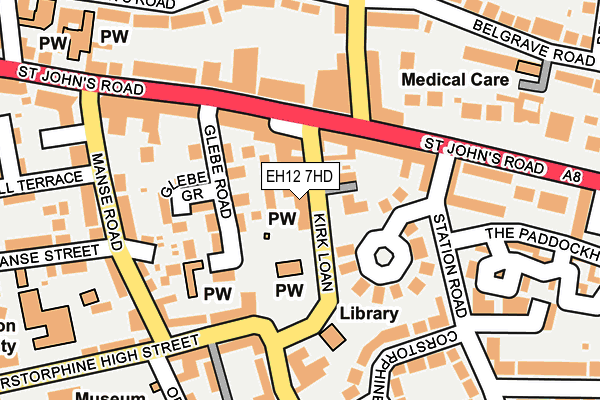 EH12 7HD map - OS OpenMap – Local (Ordnance Survey)