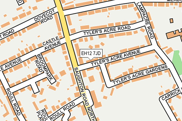 EH12 7JD map - OS OpenMap – Local (Ordnance Survey)