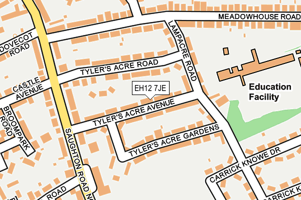 EH12 7JE map - OS OpenMap – Local (Ordnance Survey)