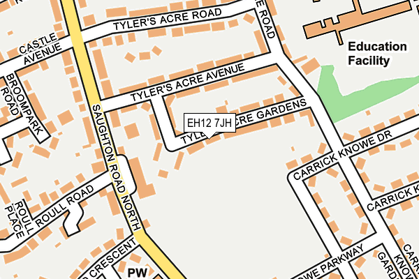 EH12 7JH map - OS OpenMap – Local (Ordnance Survey)