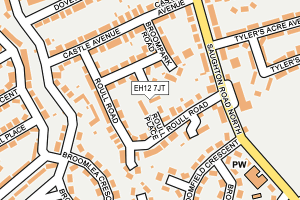 EH12 7JT map - OS OpenMap – Local (Ordnance Survey)