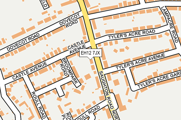 EH12 7JX map - OS OpenMap – Local (Ordnance Survey)