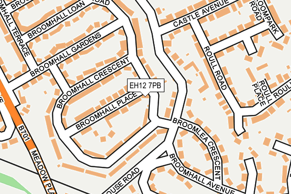 EH12 7PB map - OS OpenMap – Local (Ordnance Survey)