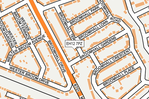 EH12 7PZ map - OS OpenMap – Local (Ordnance Survey)