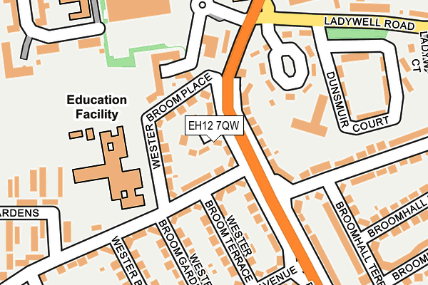 EH12 7QW map - OS OpenMap – Local (Ordnance Survey)