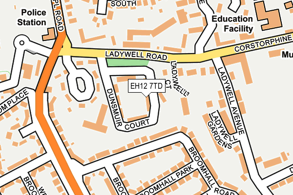 EH12 7TD map - OS OpenMap – Local (Ordnance Survey)