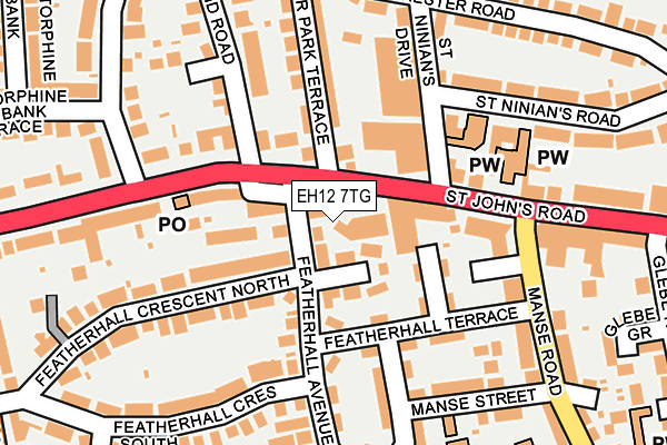 EH12 7TG map - OS OpenMap – Local (Ordnance Survey)