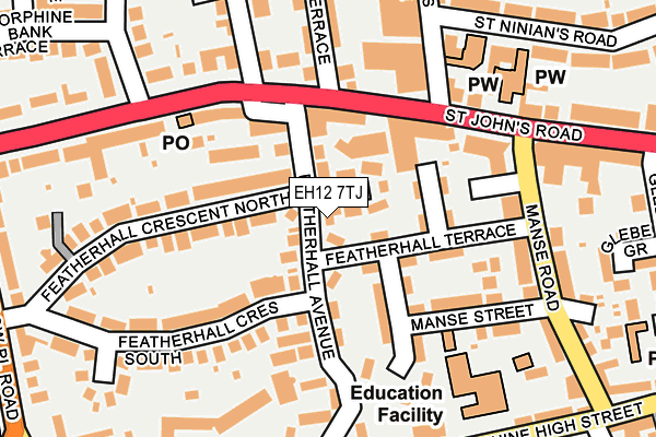 EH12 7TJ map - OS OpenMap – Local (Ordnance Survey)