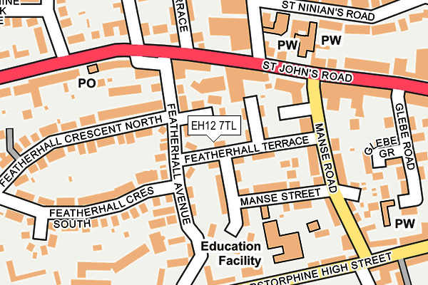 EH12 7TL map - OS OpenMap – Local (Ordnance Survey)