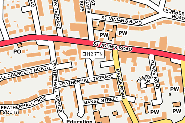 EH12 7TN map - OS OpenMap – Local (Ordnance Survey)