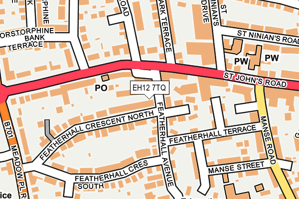 EH12 7TQ map - OS OpenMap – Local (Ordnance Survey)