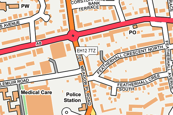 EH12 7TZ map - OS OpenMap – Local (Ordnance Survey)