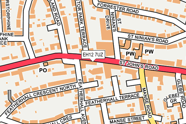 EH12 7UZ map - OS OpenMap – Local (Ordnance Survey)