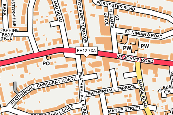 EH12 7XA map - OS OpenMap – Local (Ordnance Survey)