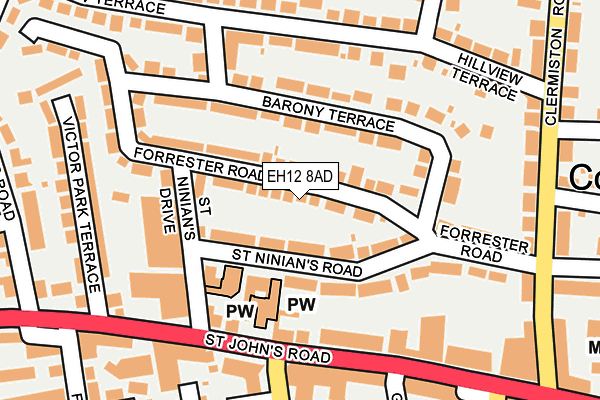 EH12 8AD map - OS OpenMap – Local (Ordnance Survey)