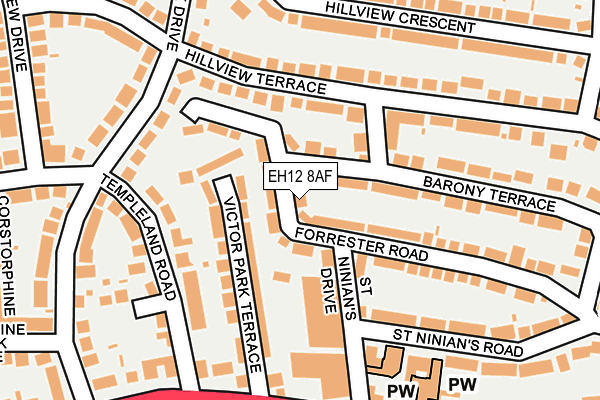 EH12 8AF map - OS OpenMap – Local (Ordnance Survey)